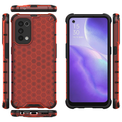 For Oppo Reno5 5G Shockproof Honeycomb PC + TPU Case(Red) - OPPO Cases by buy2fix | Online Shopping UK | buy2fix