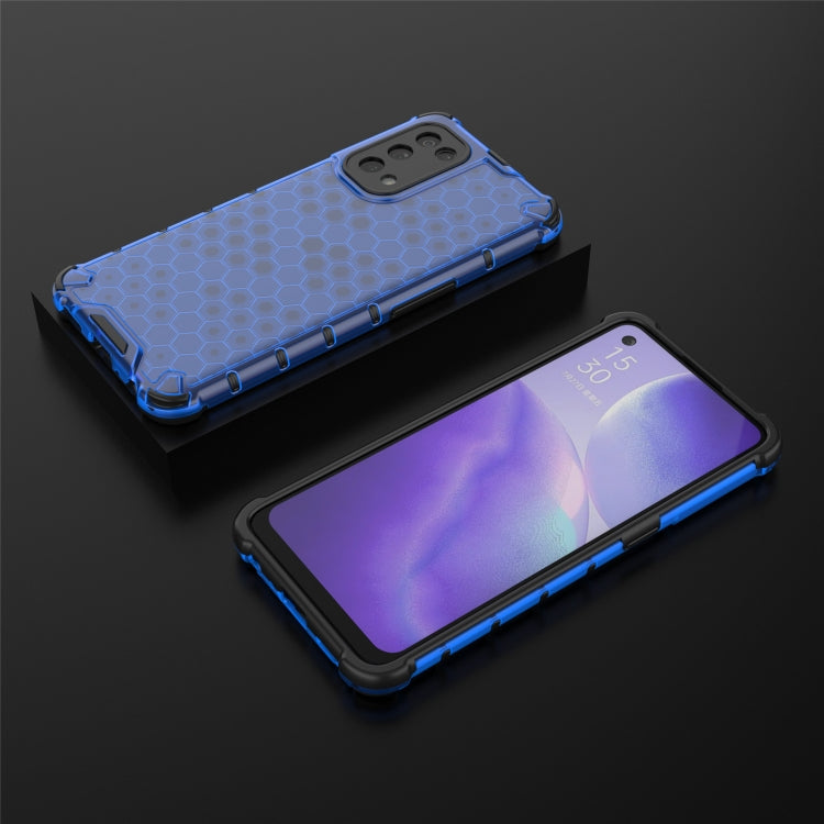 For Oppo Reno5 5G Shockproof Honeycomb PC + TPU Case(Blue) - OPPO Cases by buy2fix | Online Shopping UK | buy2fix