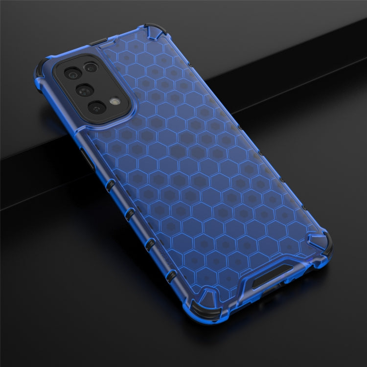 For Oppo Reno5 5G Shockproof Honeycomb PC + TPU Case(Blue) - OPPO Cases by buy2fix | Online Shopping UK | buy2fix