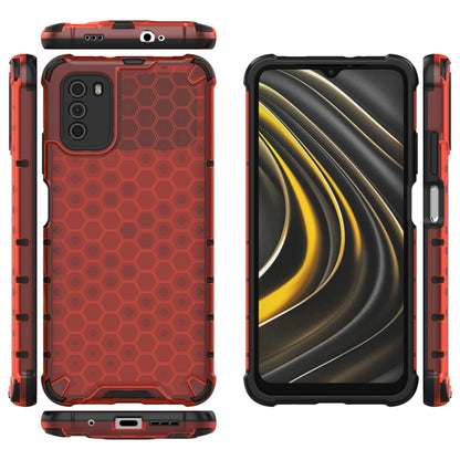 For Xiaomi Poco M3 Shockproof Honeycomb PC + TPU Case(Red) - Xiaomi Cases by buy2fix | Online Shopping UK | buy2fix
