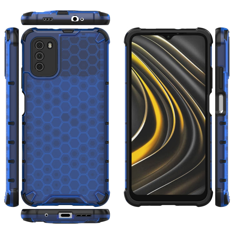 For Xiaomi Poco M3 Shockproof Honeycomb PC + TPU Case(Blue) - Xiaomi Cases by buy2fix | Online Shopping UK | buy2fix