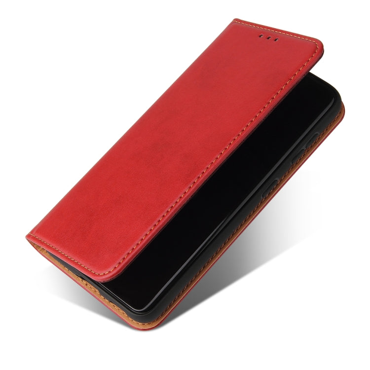 For Samsung Galaxy S21 5G Fierre Shann PU Genuine Leather Texture Horizontal Flip Leather Case with Holder & Card Slots & Wallet(Red) - Galaxy S21 5G Cases by FIERRE SHANN | Online Shopping UK | buy2fix