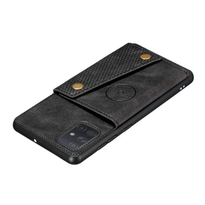 For Samsung Galaxy A52 5G / 4G Double Buckle PU + TPU Shockproof Magnetic Protective Case with Card Slot & Holder(Black) by buy2fix