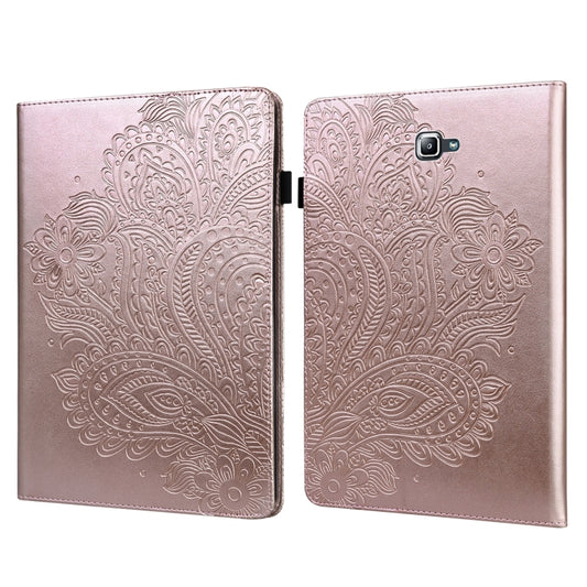 For Samsung Galaxy Tab A 10.1 (2016) T580 Peacock Embossed Pattern TPU + PU Horizontal Flip Leather Case with Holder & Card Slots & Wallet(Rose Gold) - Tab A 10.1 by buy2fix | Online Shopping UK | buy2fix