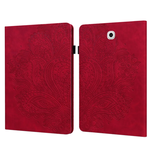 For Samsung Galaxy Tab S2 9.7 T815 Peacock Embossed Pattern TPU + PU Horizontal Flip Leather Case with Holder & Card Slots & Wallet(Red) - Other Galaxy Tab PC by buy2fix | Online Shopping UK | buy2fix