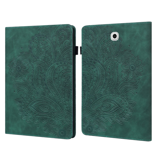 For Samsung Galaxy Tab S2 9.7 T815 Peacock Embossed Pattern TPU + PU Horizontal Flip Leather Case with Holder & Card Slots & Wallet(Green) - Other Galaxy Tab PC by buy2fix | Online Shopping UK | buy2fix