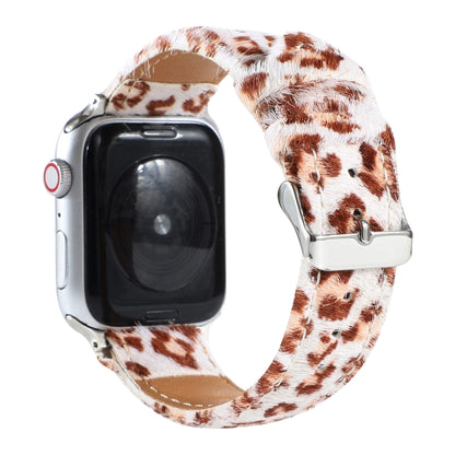 Horsehair Fluffy Leopard Print Leather Watch Band For Apple Watch Ultra 49mm&Watch Ultra 2 49mm / Series 9&8&7 45mm / SE 3&SE 2&6&SE&5&4 44mm / 3&2&1 42mm(2) by buy2fix