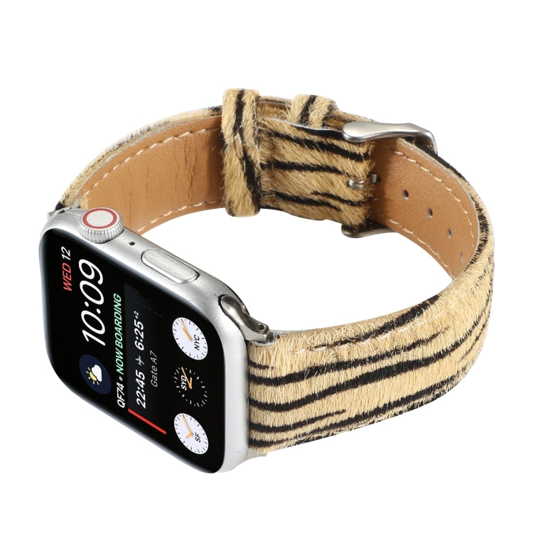 Horsehair Fluffy Leopard Print Leather Watch Band For Apple Watch Ultra 49mm&Watch Ultra 2 49mm / Series 9&8&7 45mm / SE 3&SE 2&6&SE&5&4 44mm / 3&2&1 42mm(4) by buy2fix