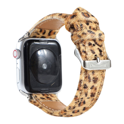 Horsehair Fluffy Leopard Print Leather Watch Band For Apple Watch Ultra 49mm&Watch Ultra 2 49mm / Series 9&8&7 45mm / SE 3&SE 2&6&SE&5&4 44mm / 3&2&1 42mm(5) by buy2fix