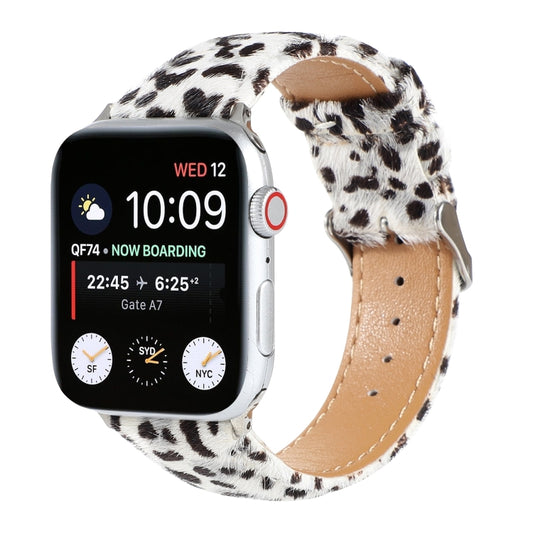 Horsehair Fluffy Leopard Print Leather Watch Band For Apple Watch Series 7 45mm / 6 & SE & 5 & 4 44mm / 3 & 2 & 1 42mm(6) by buy2fix