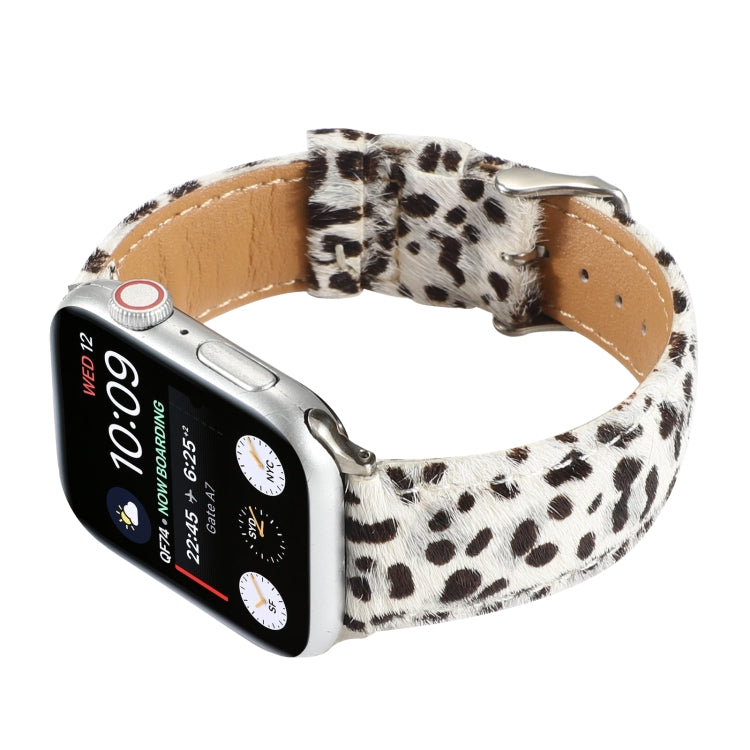 Horsehair Fluffy Leopard Print Leather Watch Band For Apple Watch Series 7 45mm / 6 & SE & 5 & 4 44mm / 3 & 2 & 1 42mm(6) by buy2fix