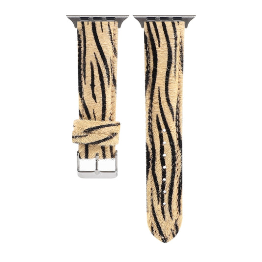 Horsehair Fluffy Leopard Print Leather Watch Band For Apple Watch Series 9&8&7 41mm / SE 3&SE 2&6&SE&5&4 40mm / 3&2&1 38mm(4) - Watch Bands by buy2fix | Online Shopping UK | buy2fix