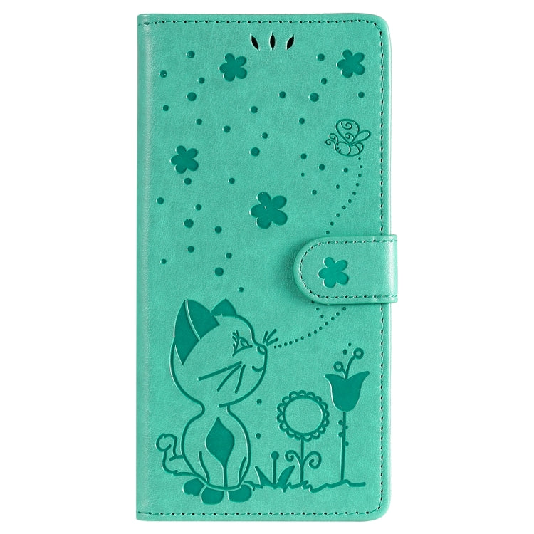 For OnePlus 8T Cat Bee Embossing Pattern Shockproof Horizontal Flip Leather Case with Holder & Card Slots & Wallet(Green) - OnePlus Cases by buy2fix | Online Shopping UK | buy2fix