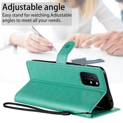 For OnePlus 8T Cat Bee Embossing Pattern Shockproof Horizontal Flip Leather Case with Holder & Card Slots & Wallet(Green) - OnePlus Cases by buy2fix | Online Shopping UK | buy2fix