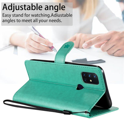 For OnePlus Nord N10 5G Cat Bee Embossing Pattern Shockproof Horizontal Flip Leather Case with Holder & Card Slots & Wallet(Green) - OnePlus Cases by buy2fix | Online Shopping UK | buy2fix