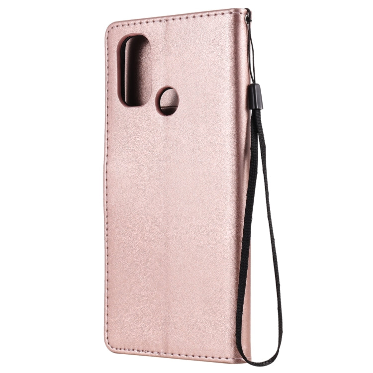 For OnePlus Nord N100 5G Cat Bee Embossing Pattern Shockproof Horizontal Flip Leather Case with Holder & Card Slots & Wallet(Rose Gold) - OnePlus Cases by buy2fix | Online Shopping UK | buy2fix