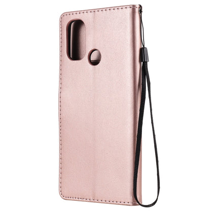 For OnePlus Nord N100 5G Cat Bee Embossing Pattern Shockproof Horizontal Flip Leather Case with Holder & Card Slots & Wallet(Rose Gold) - OnePlus Cases by buy2fix | Online Shopping UK | buy2fix
