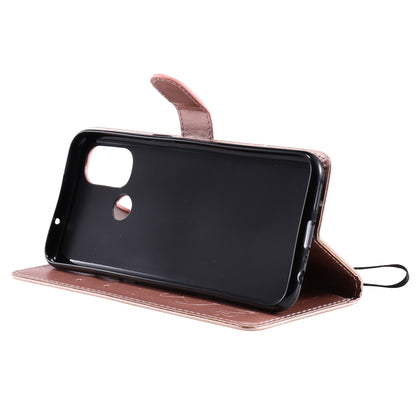 For OnePlus Nord N100 5G Cat Bee Embossing Pattern Shockproof Horizontal Flip Leather Case with Holder & Card Slots & Wallet(Rose Gold) - OnePlus Cases by buy2fix | Online Shopping UK | buy2fix