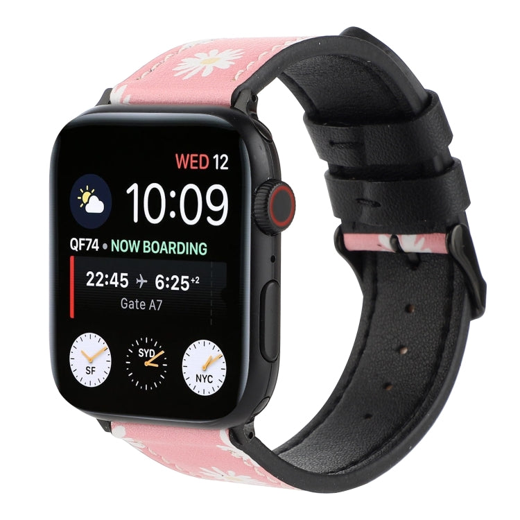 Printed Leather Watch Band For Apple Watch Series 7 45mm / 6 & SE & 5 & 4 44mm / 3 & 2 & 1 42mm(C) by buy2fix