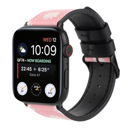 Printed Leather Watch Band For Apple Watch Series 7 45mm / 6 & SE & 5 & 4 44mm / 3 & 2 & 1 42mm(C) by buy2fix