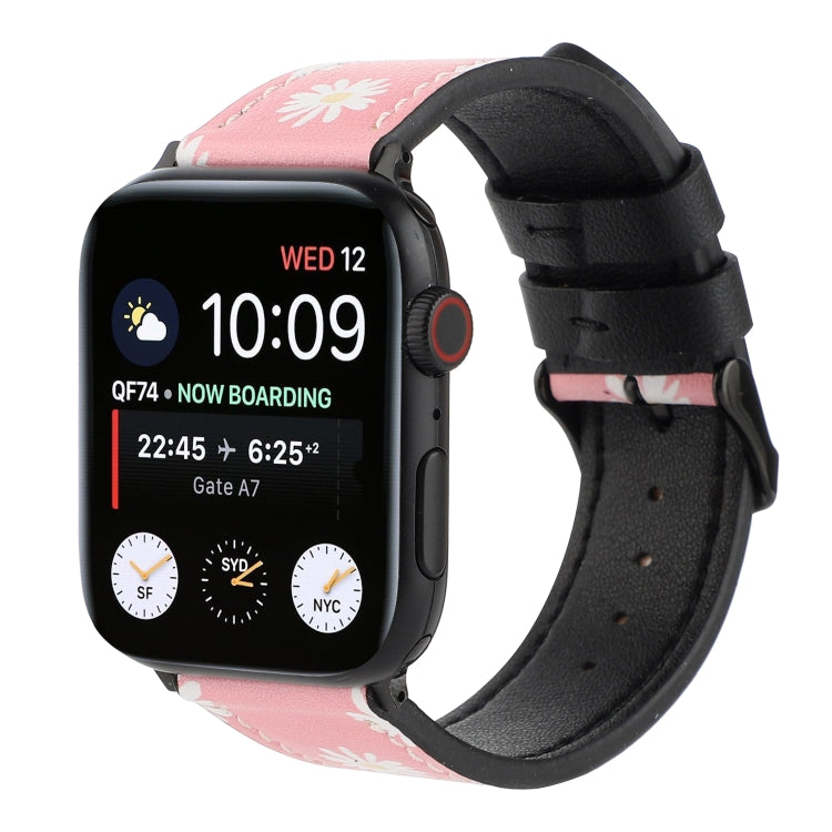 Printed Leather Watch Band For Apple Watch Series 7 45mm / 6 & SE & 5 & 4 44mm / 3 & 2 & 1 42mm(C) by buy2fix