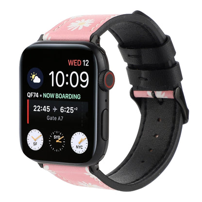 Printed Leather Watch Band For Apple Watch Series 7 45mm / 6 & SE & 5 & 4 44mm / 3 & 2 & 1 42mm(C) by buy2fix