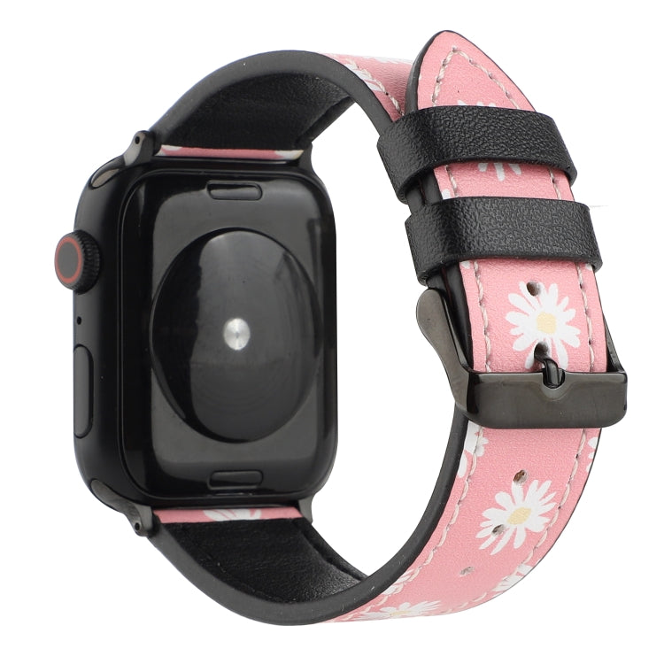 Printed Leather Watch Band For Apple Watch Series 7 45mm / 6 & SE & 5 & 4 44mm / 3 & 2 & 1 42mm(C) by buy2fix