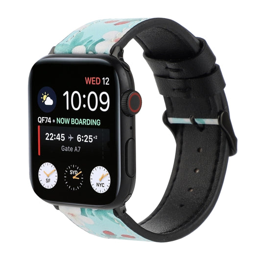 Printed Leather Watch Band For Apple Watch Ultra 49mm&Watch Ultra 2 49mm / Series 9&8&7 45mm / SE 3&SE 2&6&SE&5&4 44mm / 3&2&1 42mm(N) - Watch Bands by buy2fix | Online Shopping UK | buy2fix