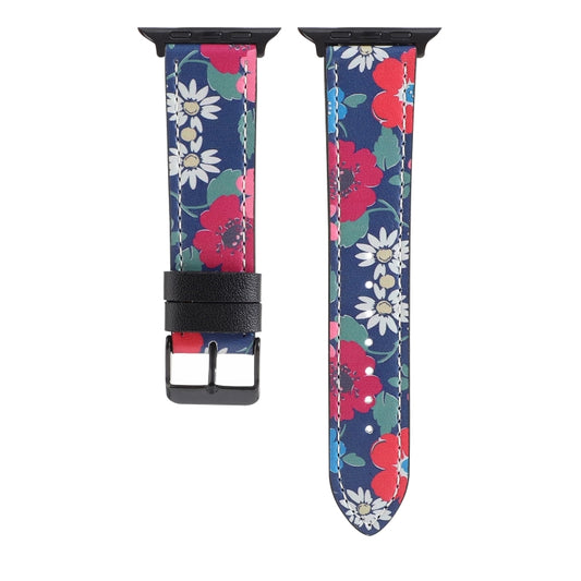 Printed Leather Watch Band For Apple Watch Series 9&8&7 41mm / SE 3&SE 2&6&SE&5&4 40mm / 3&2&1 38mm(F) by buy2fix