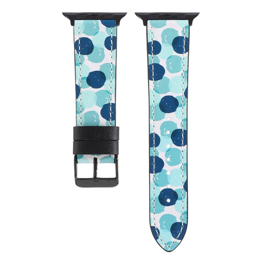 Printed Leather Watch Band For Apple Watch Series 9&8&7 41mm / SE 3&SE 2&6&SE&5&4 40mm / 3&2&1 38mm(H) by buy2fix