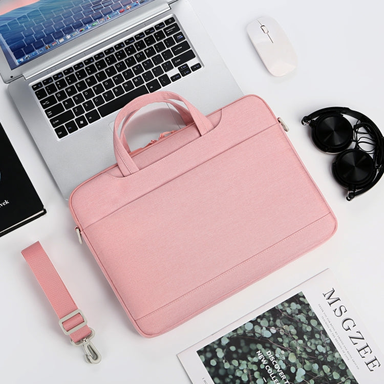 For 15-15.6 inch Laptop Multi-function Laptop Single Shoulder Bag Handbag(Pink) by buy2fix