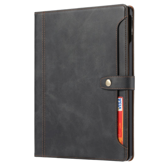For iPad Pro 11 inch (2020) Calf Texture Double Fold Clasp Horizontal Flip Leather Tablet Case with Photo Frame & Holder & Card Slots & Wallet(Black) - iPad Pro 11 (2020) Cases by buy2fix | Online Shopping UK | buy2fix