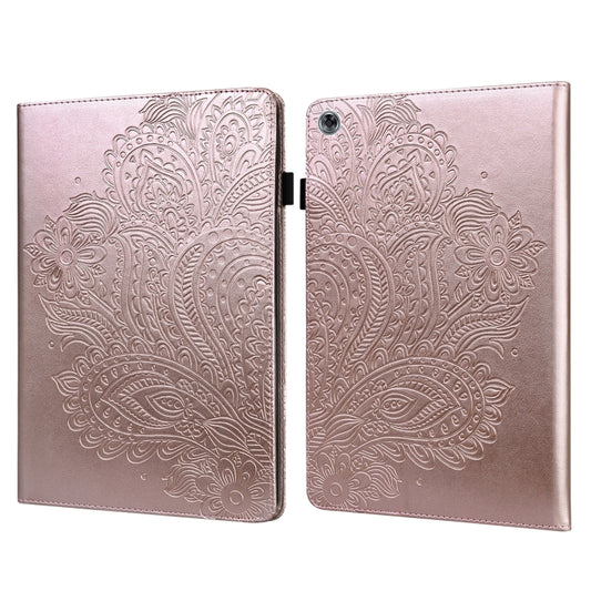 For Huawei MediaPad M5 lite 10.1 Peacock Embossed Pattern TPU + PU Horizontal Flip Leather Case with Holder & Card Slots & Wallet & Sleep / Wake-up Function(Rose Gold) - Huawei by buy2fix | Online Shopping UK | buy2fix
