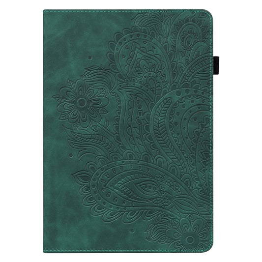 For Lenovo Tab M10 Plus Peacock Embossed Pattern TPU + PU Horizontal Flip Leather Case with Holder & Card Slots & Wallet & Sleep / Wake-up Function(Green) - Lenovo by buy2fix | Online Shopping UK | buy2fix