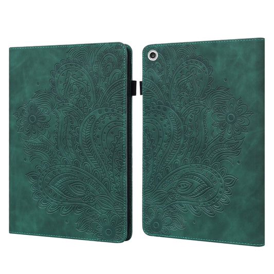 For Lenovo Tab M10 HD TB-605L X605F Peacock Embossed Pattern TPU + PU Horizontal Flip Leather Case with Holder & Card Slots & Wallet & Sleep / Wake-up Function(Green) - Lenovo by buy2fix | Online Shopping UK | buy2fix