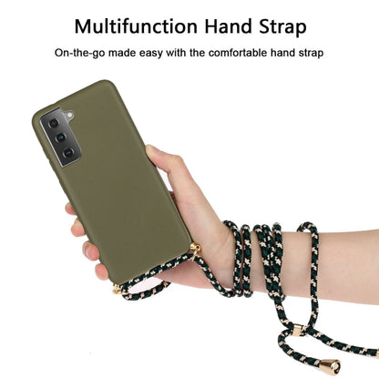 For Samsung Galaxy S21+ 5G Wheat Straw Material + TPU Protective Case with Lanyard(Army Green) - Galaxy S21+ 5G Cases by buy2fix | Online Shopping UK | buy2fix