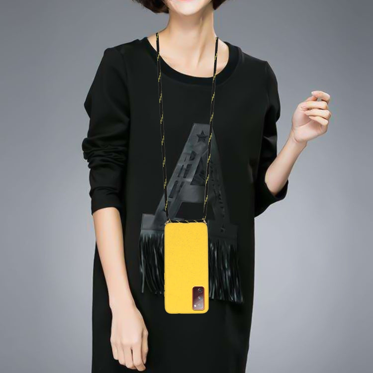 For Samsung Galaxy S20 FE Wheat Straw Material + TPU Protective Case with Lanyard(Yellow) by FIERRE SHANN