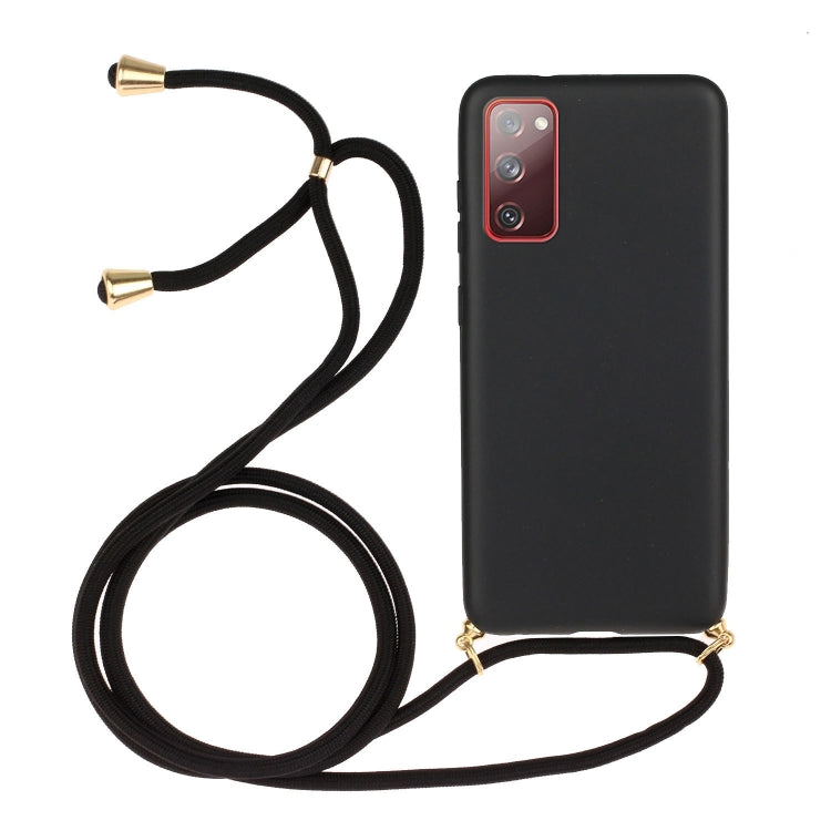 For Samsung Galaxy S20 FE Wheat Straw Material + TPU Protective Case with Lanyard(Black) by FIERRE SHANN