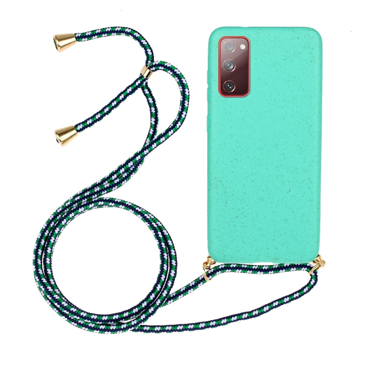 For Samsung Galaxy S20 FE Wheat Straw Material + TPU Protective Case with Lanyard(Green) by FIERRE SHANN