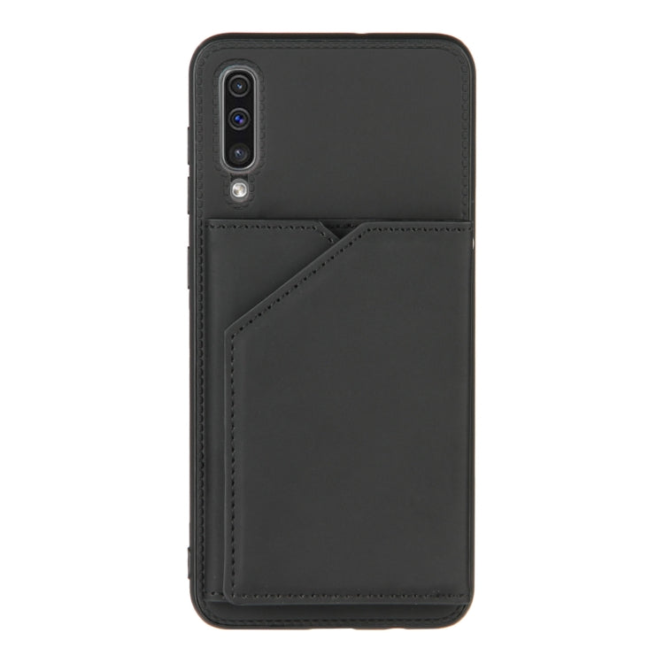 For Samsung Galaxy A50 & A30s & A50s Skin Feel PU + TPU + PC Back Cover Shockproof Case with Card Slots & Holder & Photo Frame(Black) by buy2fix