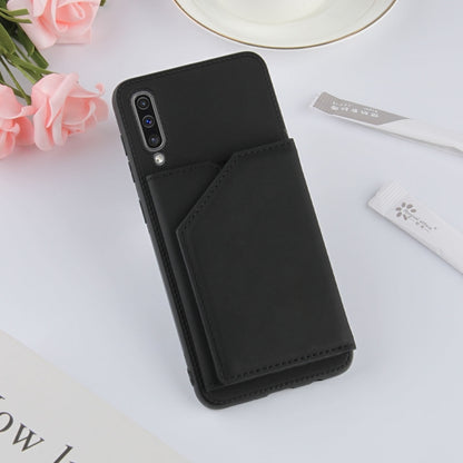 For Samsung Galaxy A50 & A30s & A50s Skin Feel PU + TPU + PC Back Cover Shockproof Case with Card Slots & Holder & Photo Frame(Black) by buy2fix