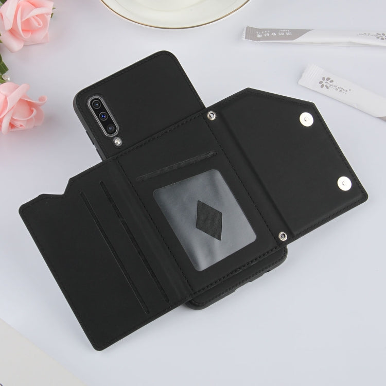 For Samsung Galaxy A50 & A30s & A50s Skin Feel PU + TPU + PC Back Cover Shockproof Case with Card Slots & Holder & Photo Frame(Black) by buy2fix