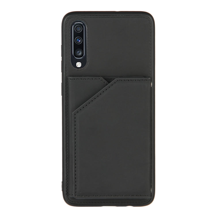 For Samsung Galaxy A70 & A70s Skin Feel PU + TPU + PC Back Cover Shockproof Case with Card Slots & Holder & Photo Frame(Black) by buy2fix