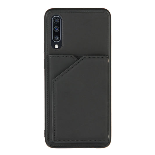 For Samsung Galaxy A70 & A70s Skin Feel PU + TPU + PC Back Cover Shockproof Case with Card Slots & Holder & Photo Frame(Black) by buy2fix