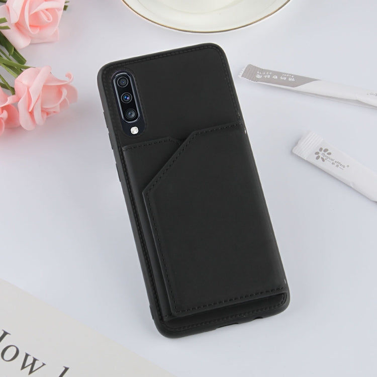 For Samsung Galaxy A70 & A70s Skin Feel PU + TPU + PC Back Cover Shockproof Case with Card Slots & Holder & Photo Frame(Black) by buy2fix