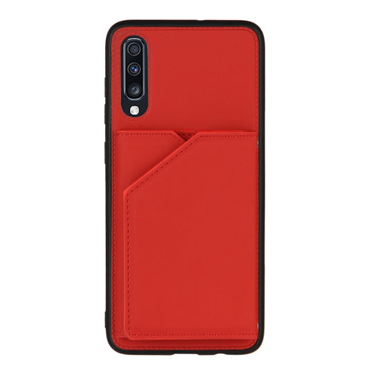 For Samsung Galaxy A70 & A70s Skin Feel PU + TPU + PC Back Cover Shockproof Case with Card Slots & Holder & Photo Frame(Red) by buy2fix