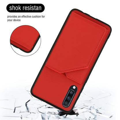 For Samsung Galaxy A70 & A70s Skin Feel PU + TPU + PC Back Cover Shockproof Case with Card Slots & Holder & Photo Frame(Red) by buy2fix