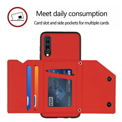 For Samsung Galaxy A70 & A70s Skin Feel PU + TPU + PC Back Cover Shockproof Case with Card Slots & Holder & Photo Frame(Red) by buy2fix