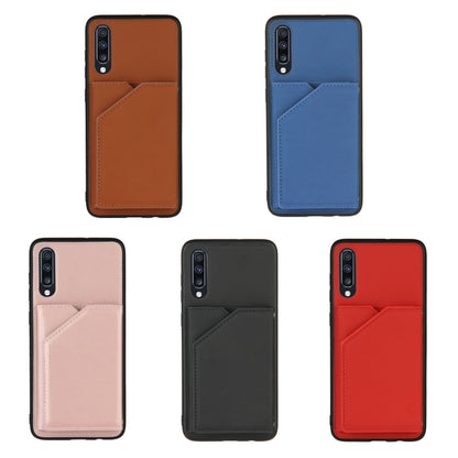 For Samsung Galaxy A70 & A70s Skin Feel PU + TPU + PC Back Cover Shockproof Case with Card Slots & Holder & Photo Frame(Red) by buy2fix