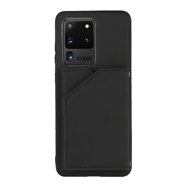 For Samsung Galaxy S20 Ultra Skin Feel PU + TPU + PC Back Cover Shockproof Case with Card Slots & Holder & Photo Frame(Black) - Galaxy Phone Cases by buy2fix | Online Shopping UK | buy2fix